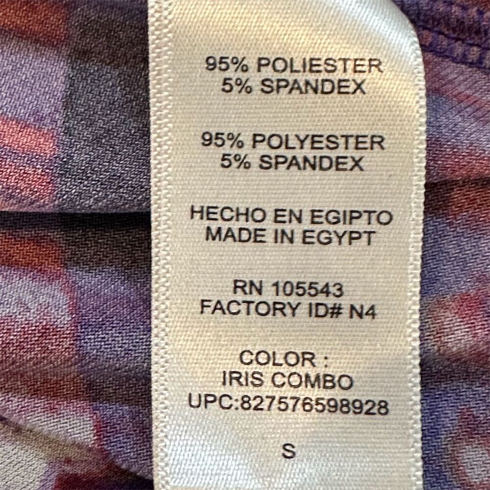 Daisy Fuentes Women's‎ Blouse S Multicolor Short Sleeve Draped Front - Picture 5 of 8